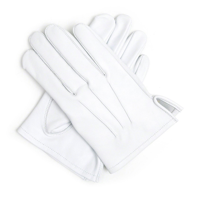 White 100% Soft Leather Gloves