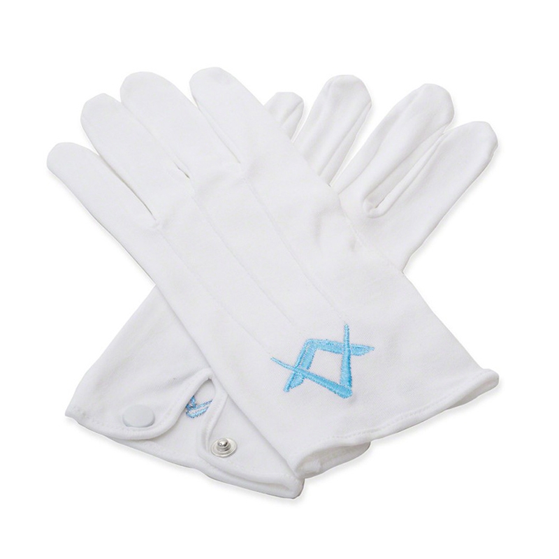 White 100% Cotton Masonic Gloves