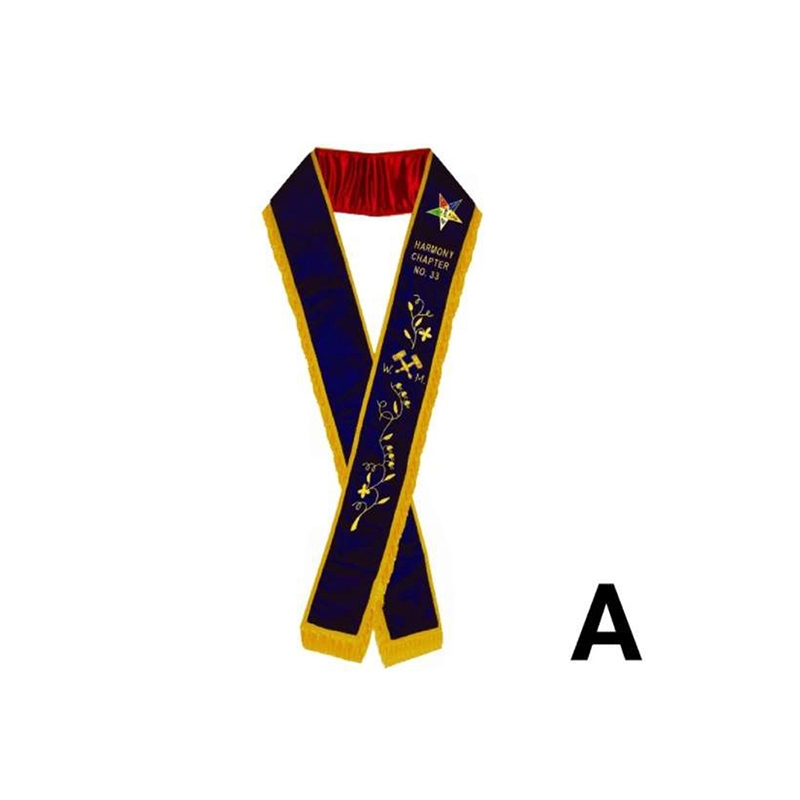 Worthy Matron OES Sash A On Purple Velvet