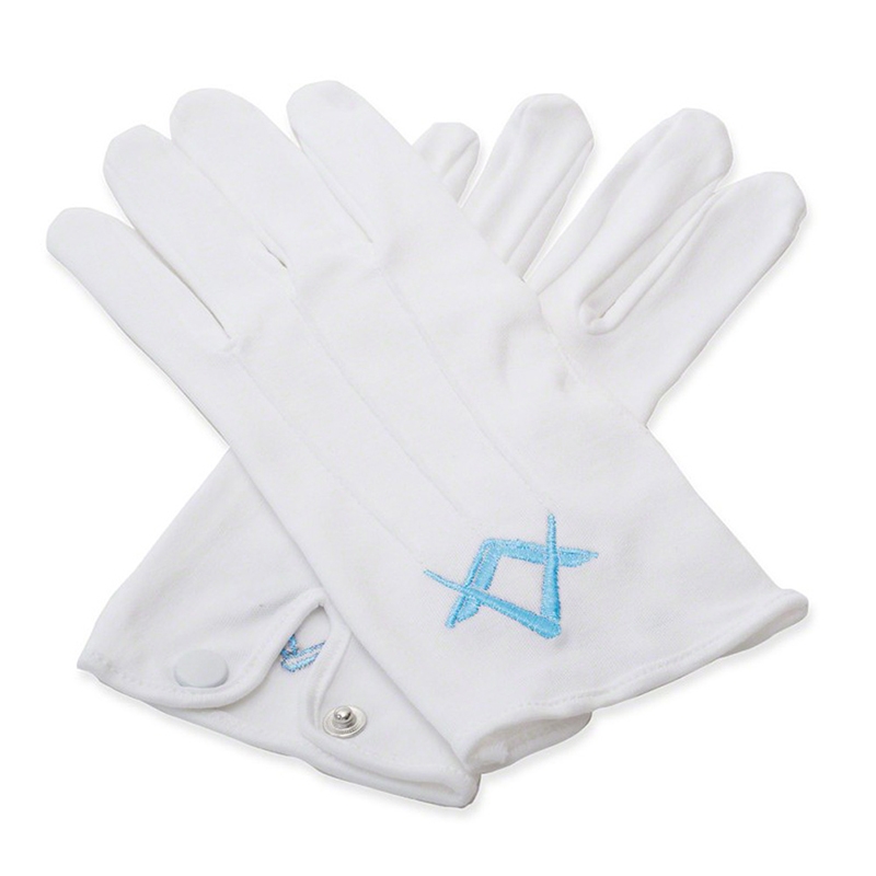 White 100% Cotton Masonic Gloves