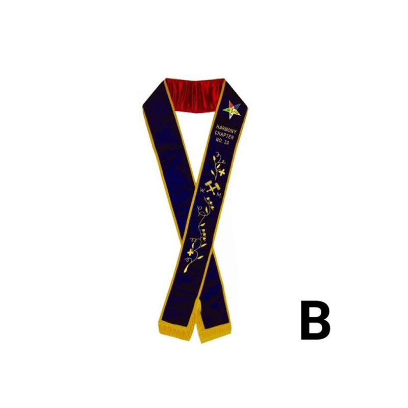 Worthy Matron OES Sash B On Purple Velvet