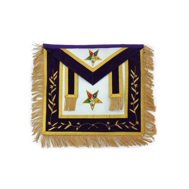 Masonic OES Patron Apron Golden Mylar Tassels