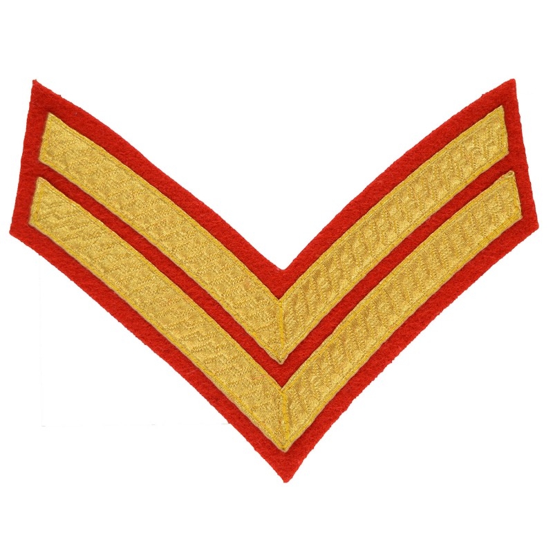 2 Bar Chevrons Corporal Service Stripe British Army Badge