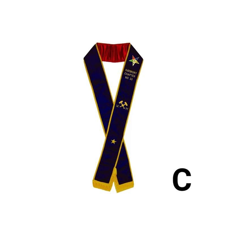 Worthy Matron OES Sash C On Purple Velvet