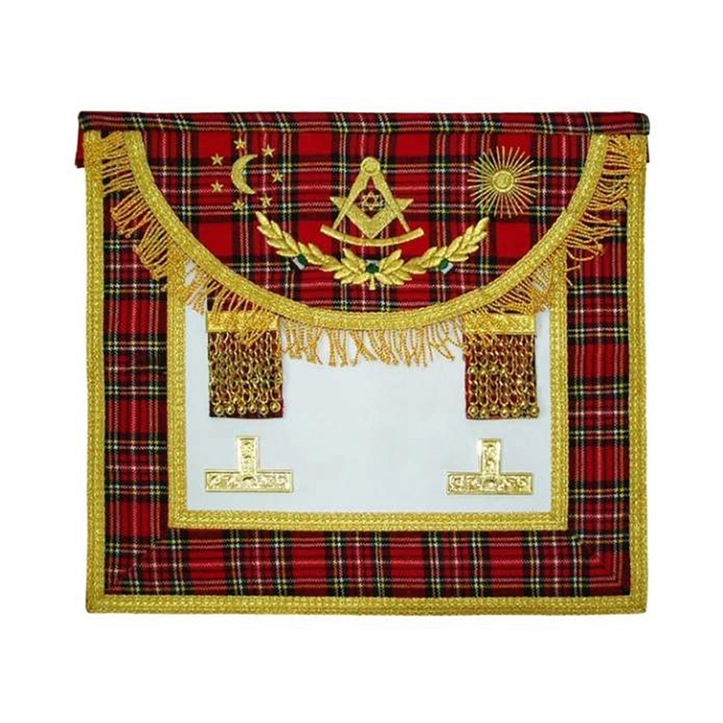 Scottish Rite Master Mason Handmade Apron Striped Red