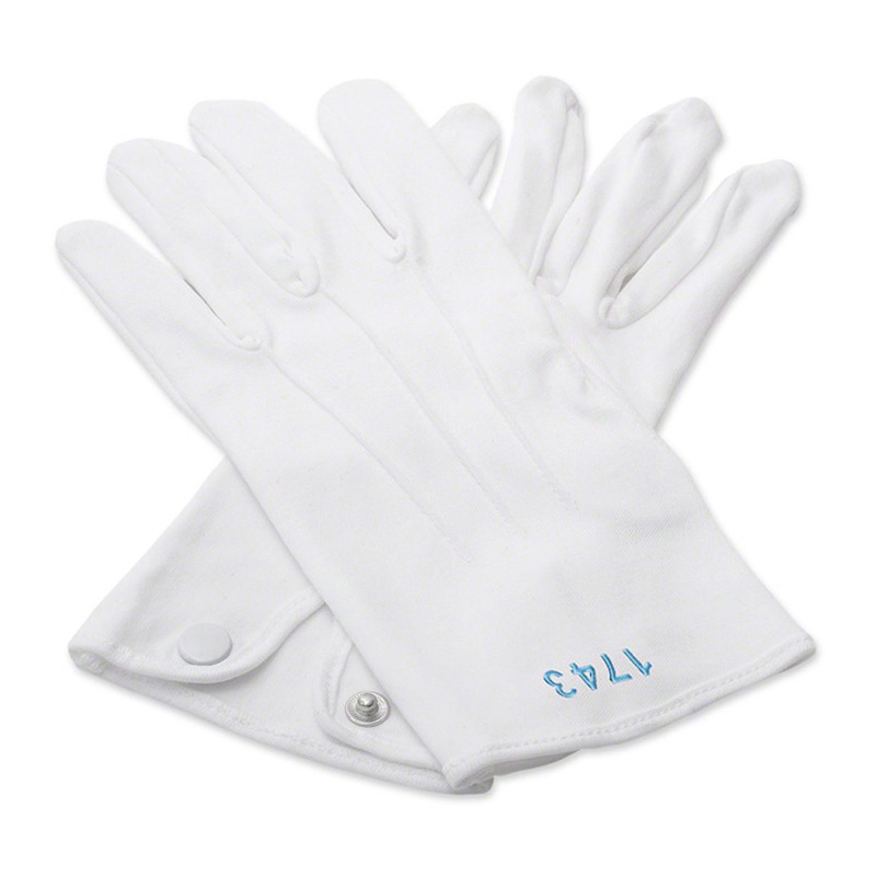 White 100% Cotton Gloves With Lodge Number