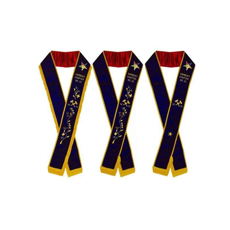 Worthy Matron OES Sashes Set On Purple Velvet