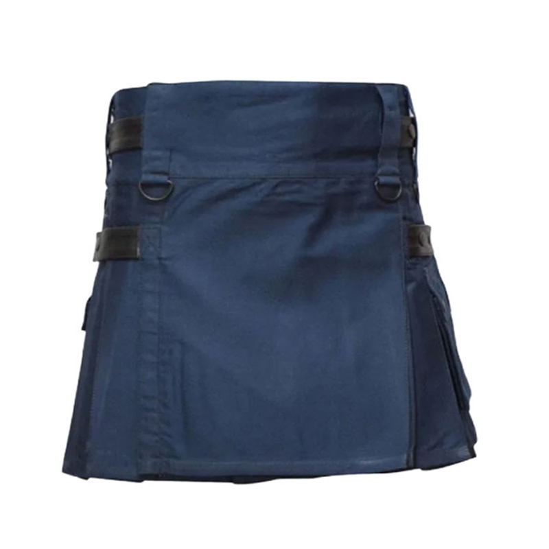 Navy Blue Utility Kilt For Women