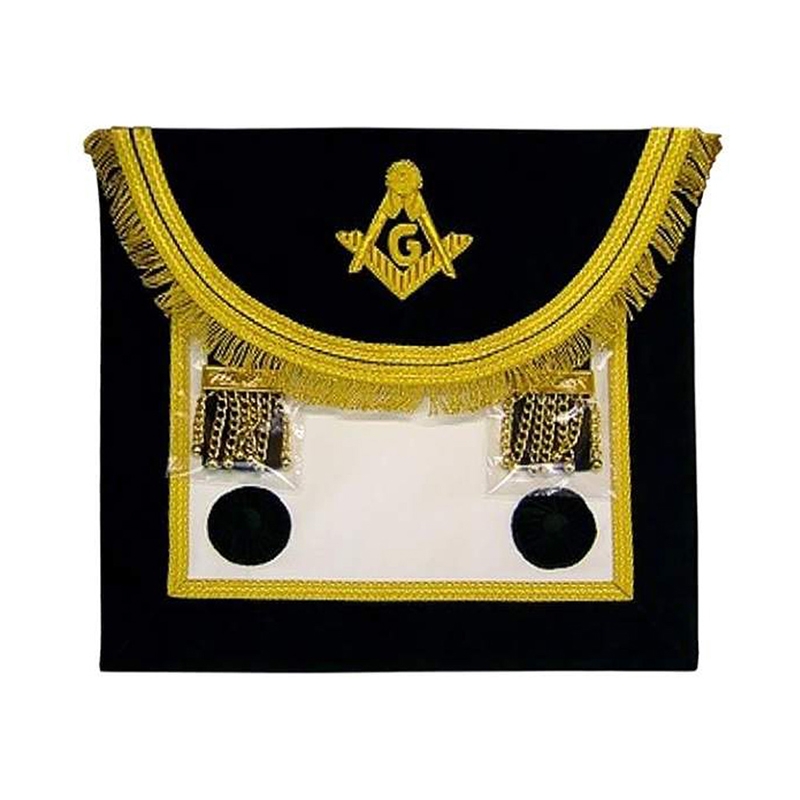 Master Mason Handmade Apron Black Gold