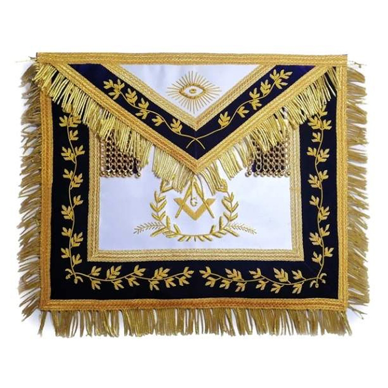 Grand Master Mason Apron Bullion Hand Embroidered Vine Work